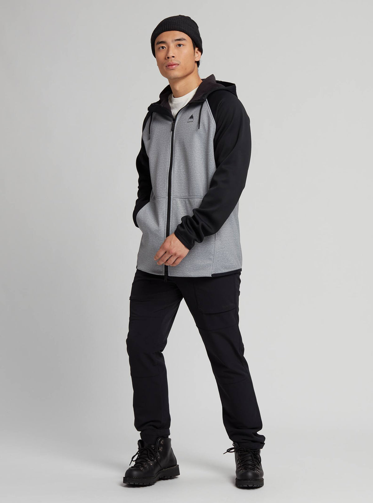 Burton Men's Burton Crown Weatherproof Full-Zip Fleece Gray Heather/True Black