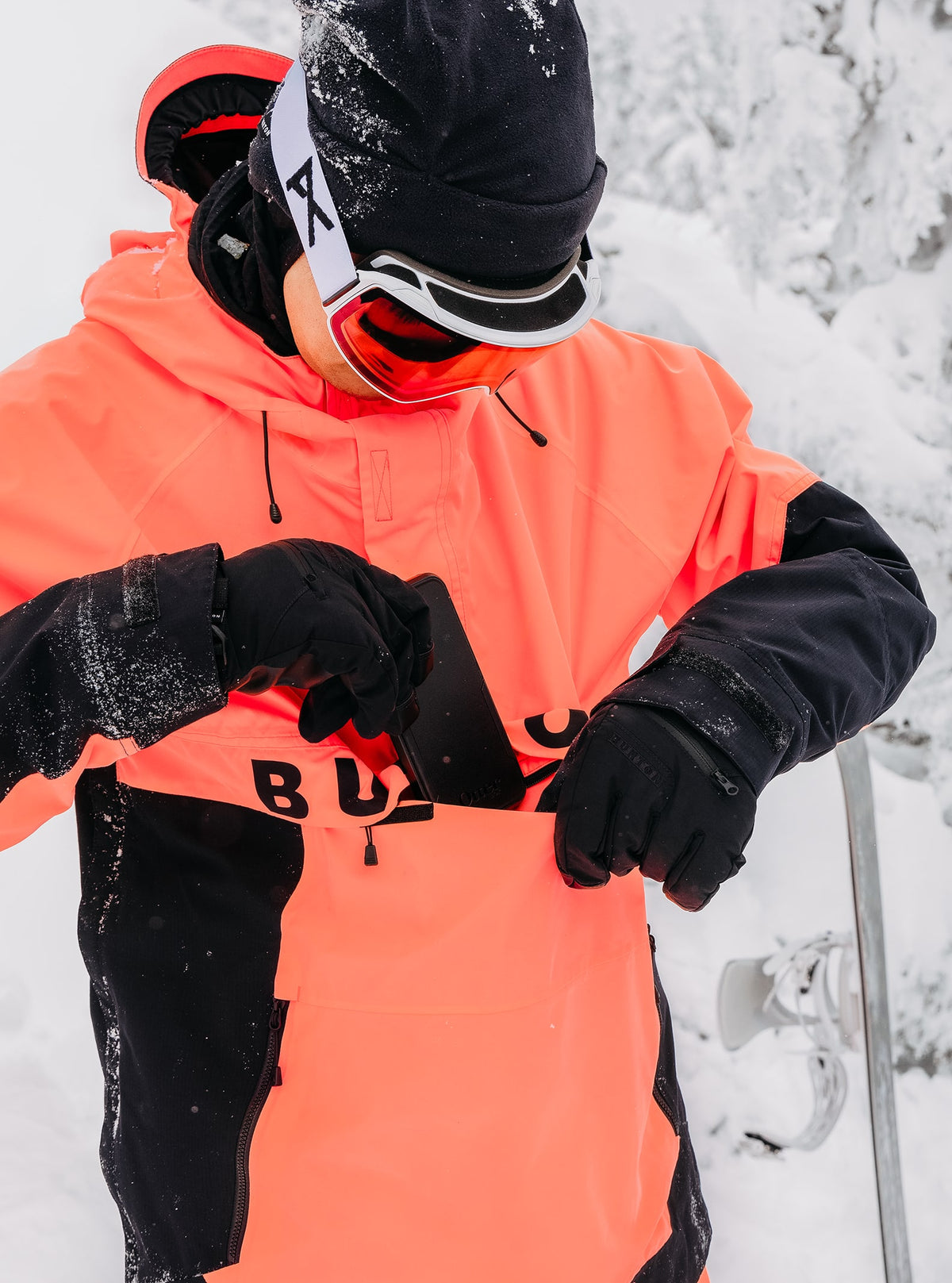 Burton Men's Burton Frostner 2L Anorak Jacket Tetra Orange/True Black