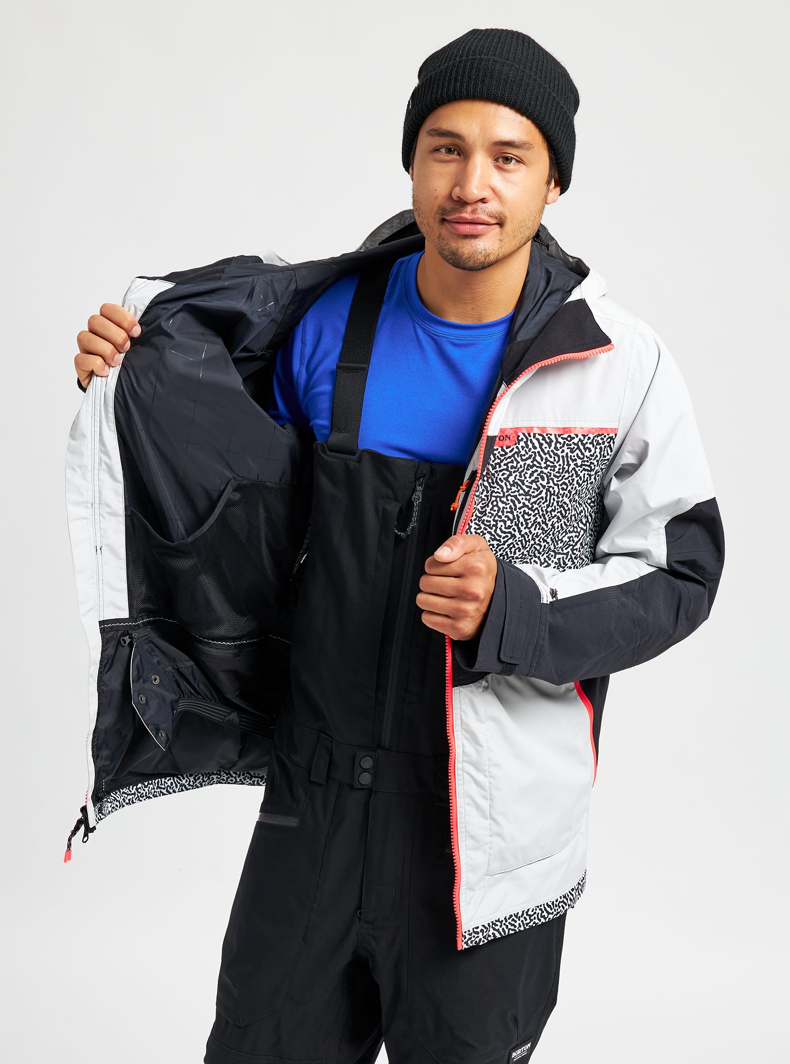 Burton Frostner Jacket 2022 Lunar gray / pj print / true black