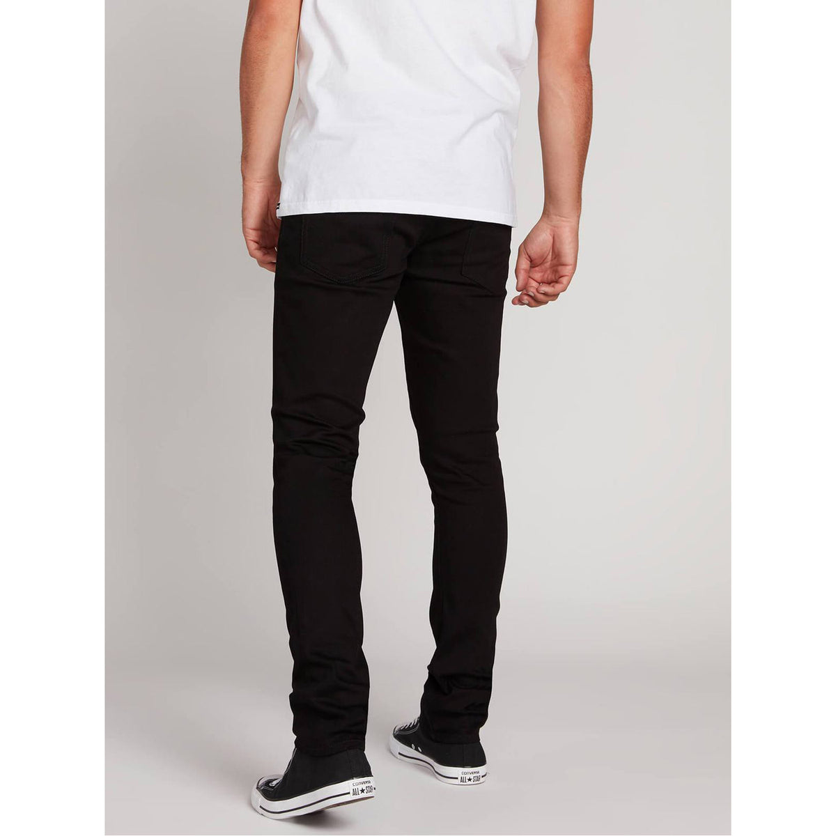 Volcom 2X4 Tapered Skinny Fit Jeans Black on Black