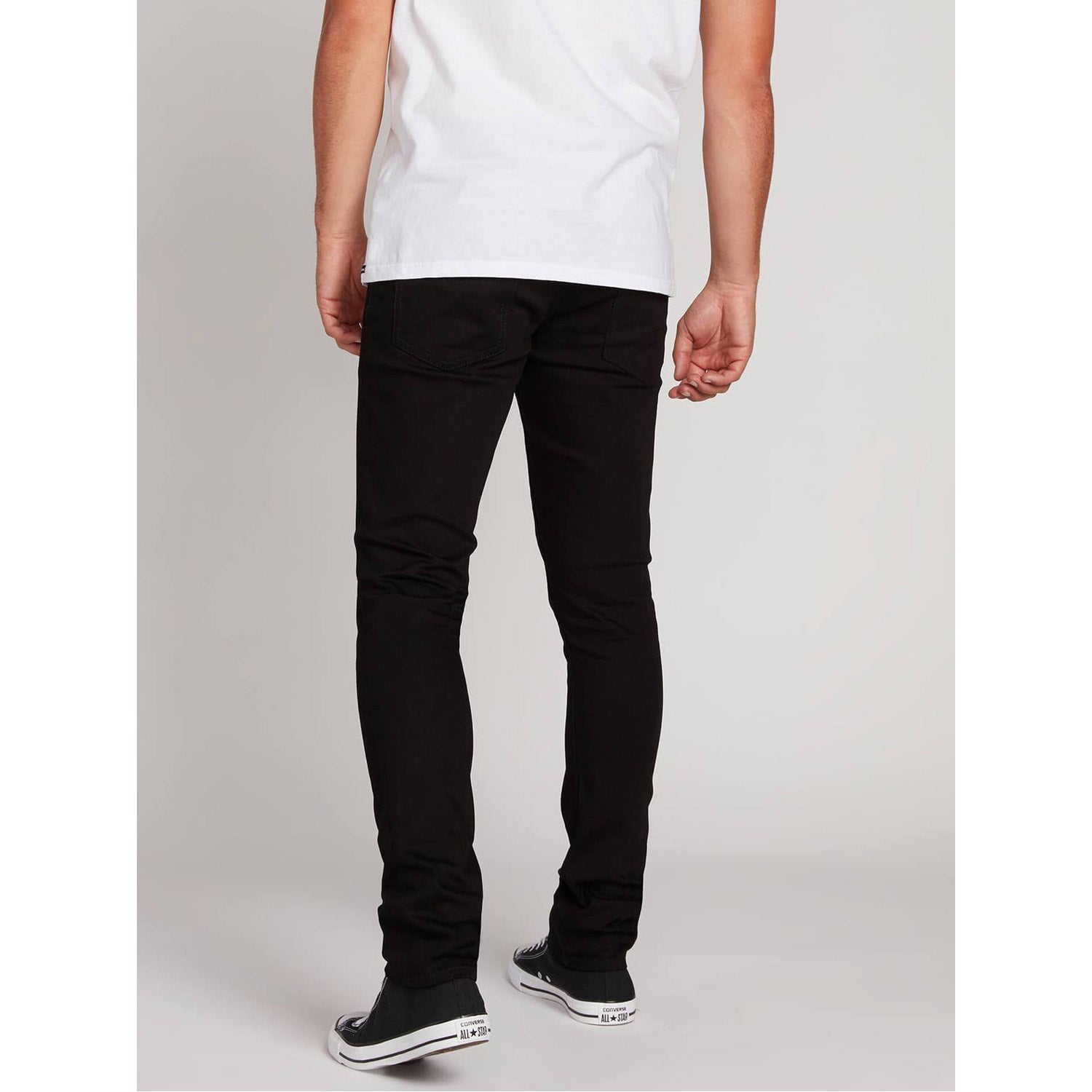 Volcom 2X4 Tapered Skinny Fit Jeans Black on Black
