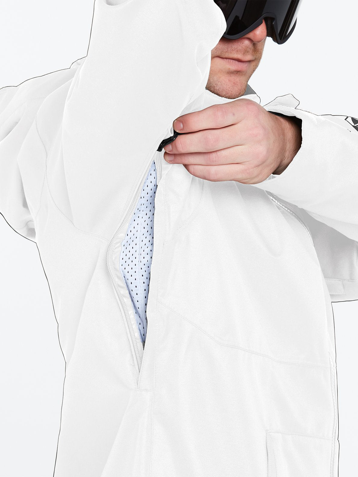 Volcom Mens Deadly Stones Jacket - White White