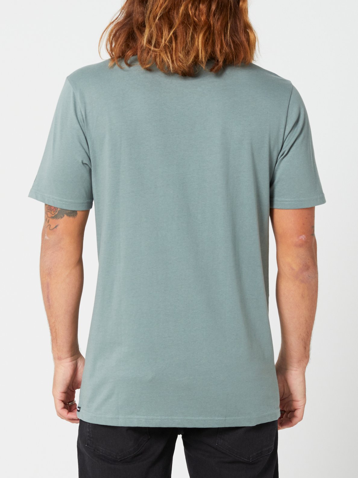 Volcom Solid Short Sleeve Tee - Smokey Blue Fir green