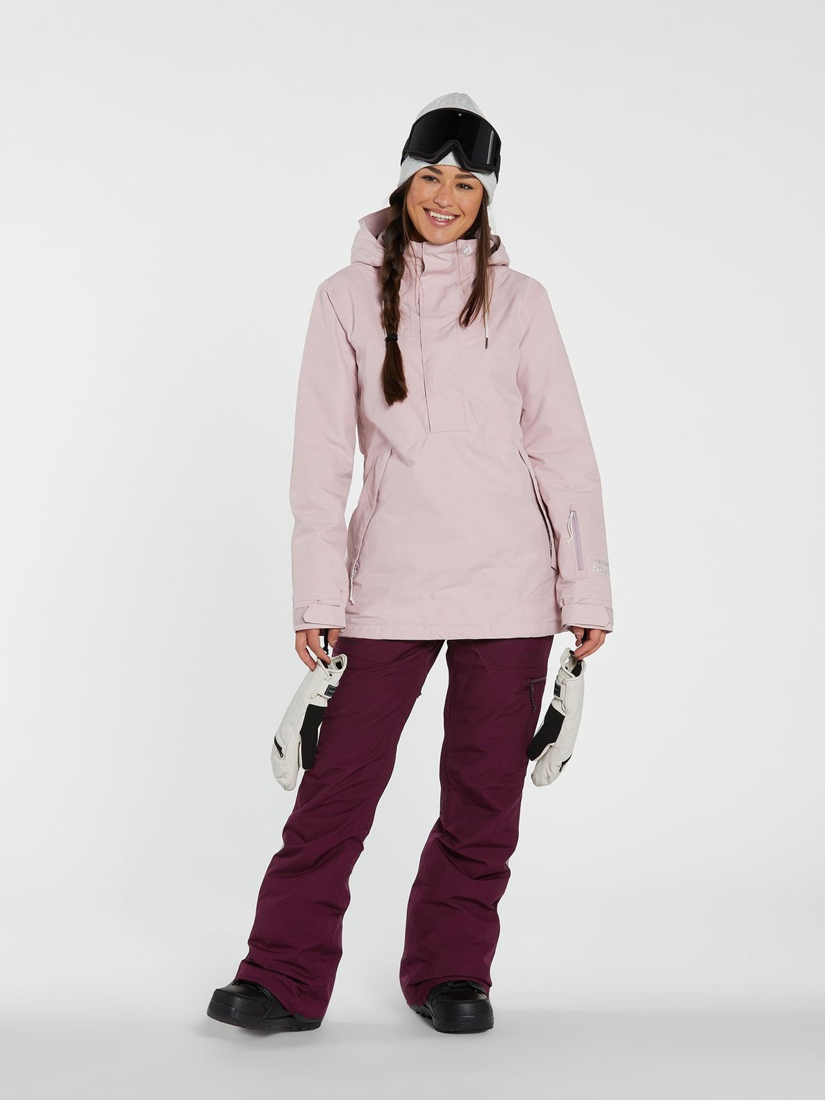 Volcom Womens Fern Insulated Gore Pullover - Hazey Pink Hazey pink