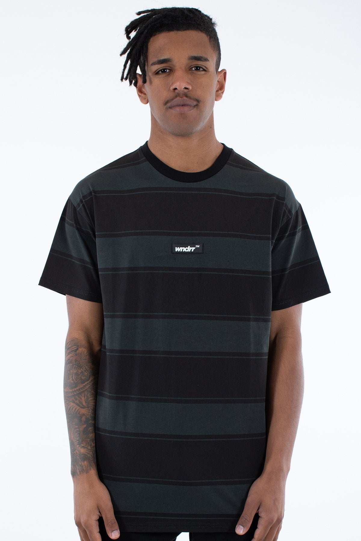 WNDRR OUTFIELD STRIPE TEE Black