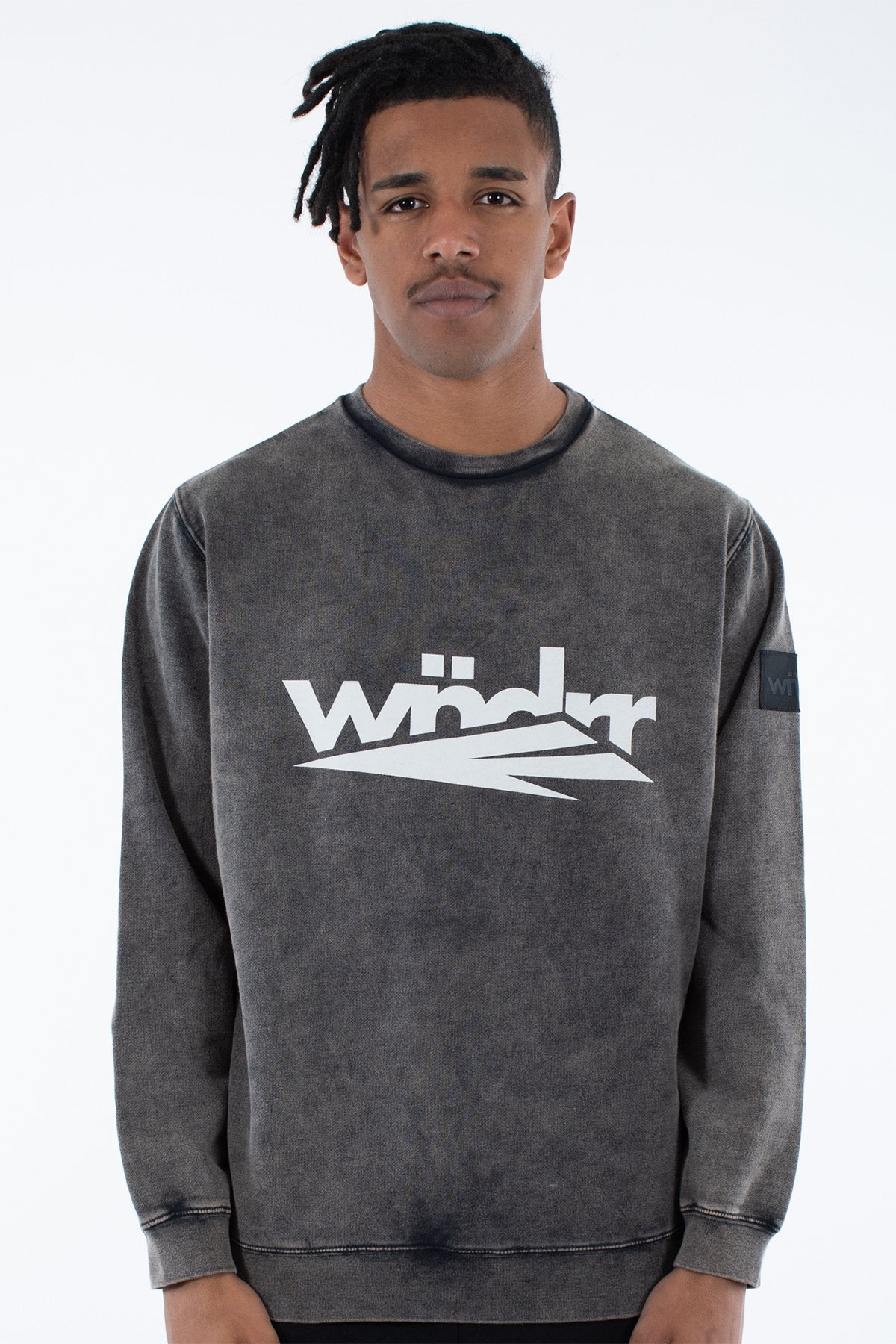 WNDRR TRAILS CREW SWEAT Washed black